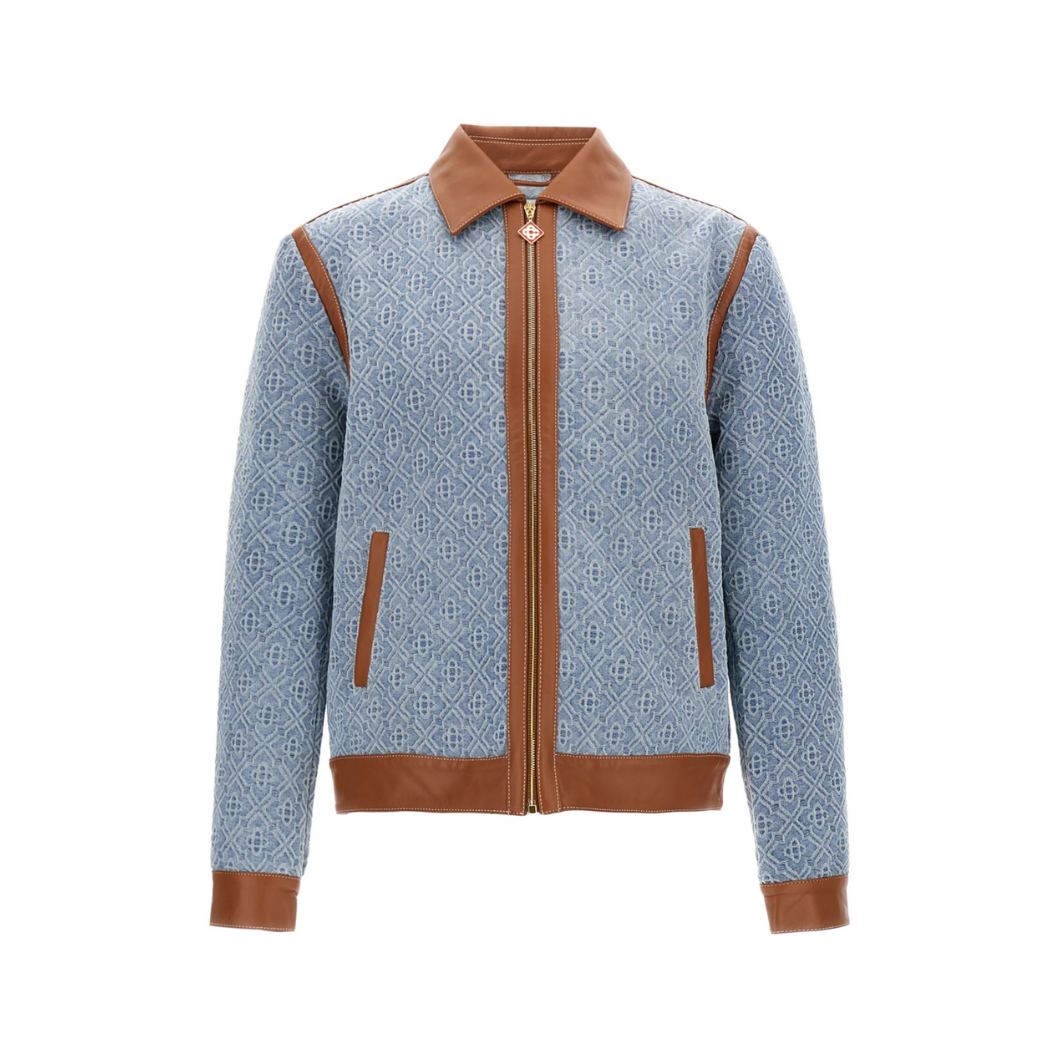 Casablanca Diamond Monogram Denim Leather Trim Jacket - SN Zürich