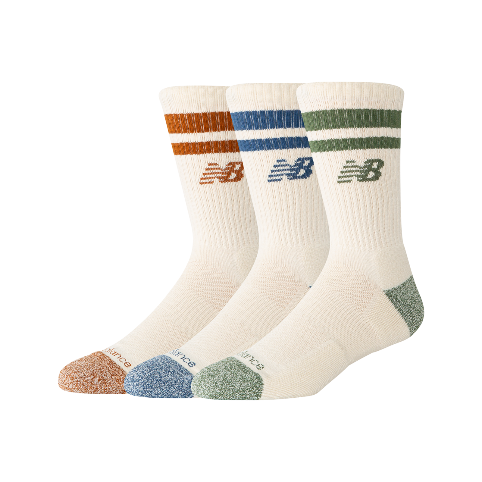 Active Lifestyle Striped Crew Socks 3 Pack