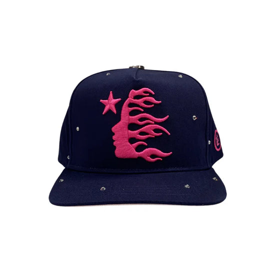 Navy Rhinestone Snapback