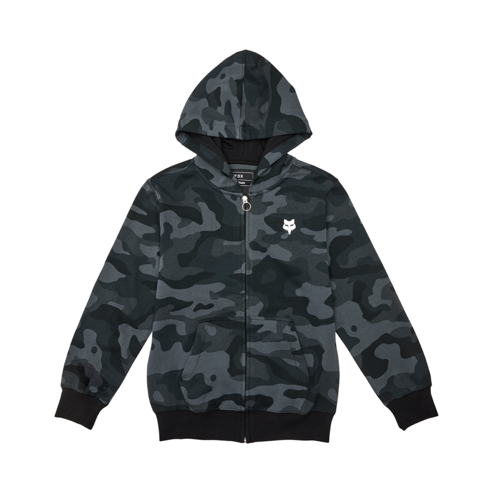 Yth Fox Head Camo Fleece Zip