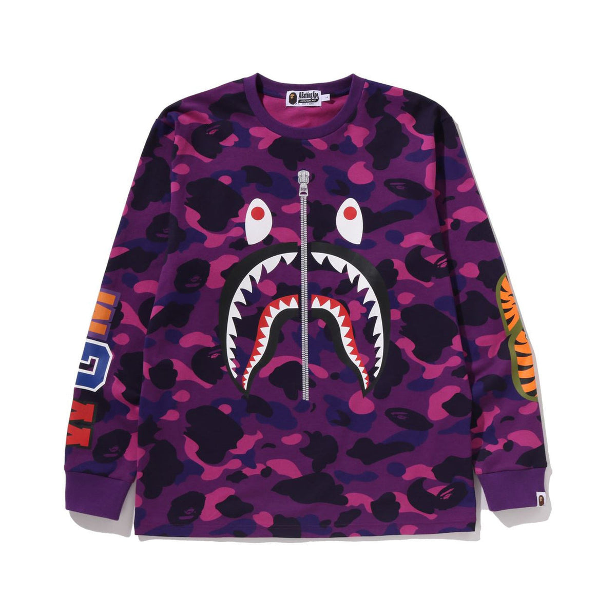 BAPE COLOR CAMO SHARK LS TEE – PURPLE, Produktansicht 1