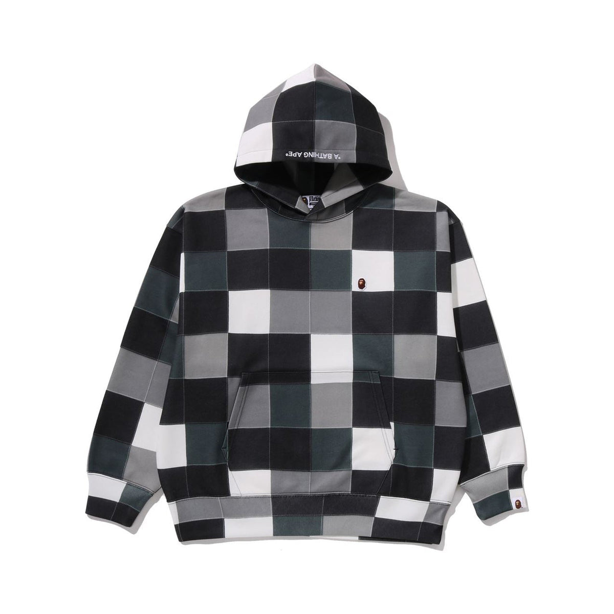 BAPE MULTI COLOR PATCHWORK PULLOVER HOODIE – BLACK, Produktansicht 1
