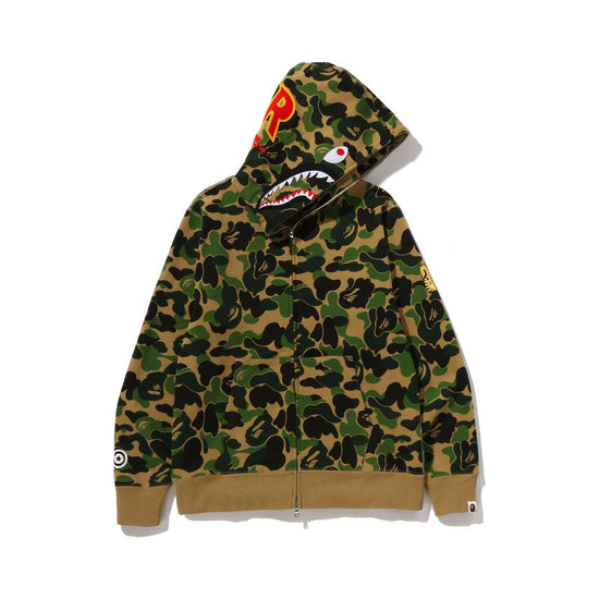 BAPE Abc Camo 2Nd Shark Full Zip Hoodie - Green