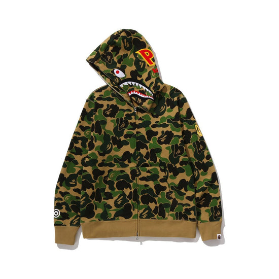 BAPE Abc Camo 2Nd Shark Full Zip Hoodie - Green
