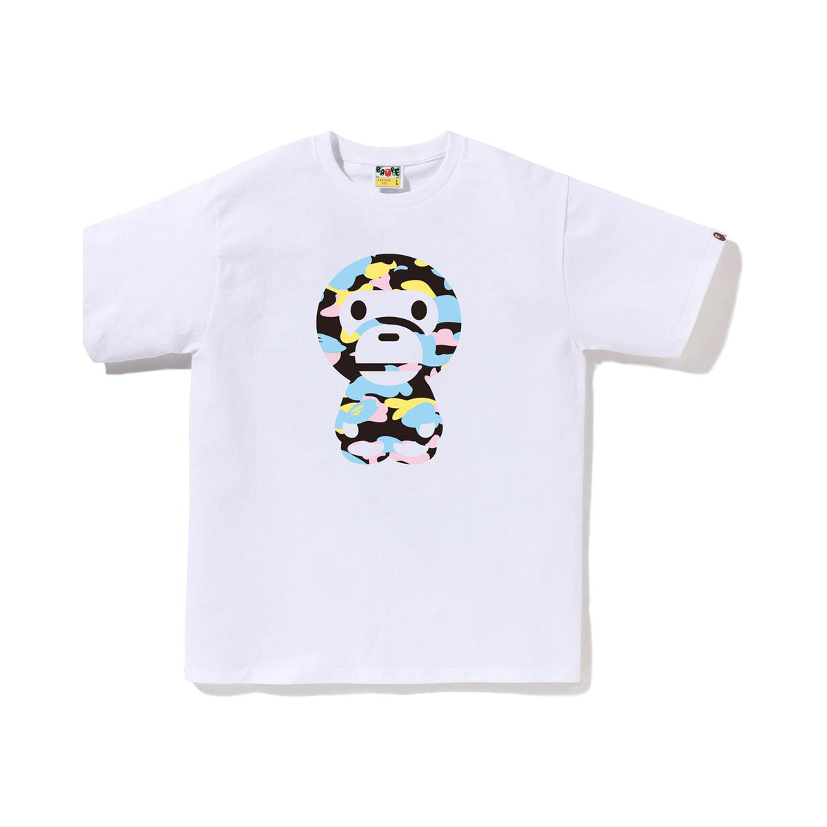 BAPE NEW MULTI CAMO BIG BABY MILO TEE – WHITE, Produktansicht 1