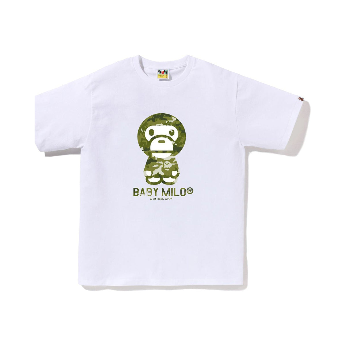 BAPE MULTI PIXEL CAMO BABY MILO TEE – WHITE X GREEN, Produktansicht 1