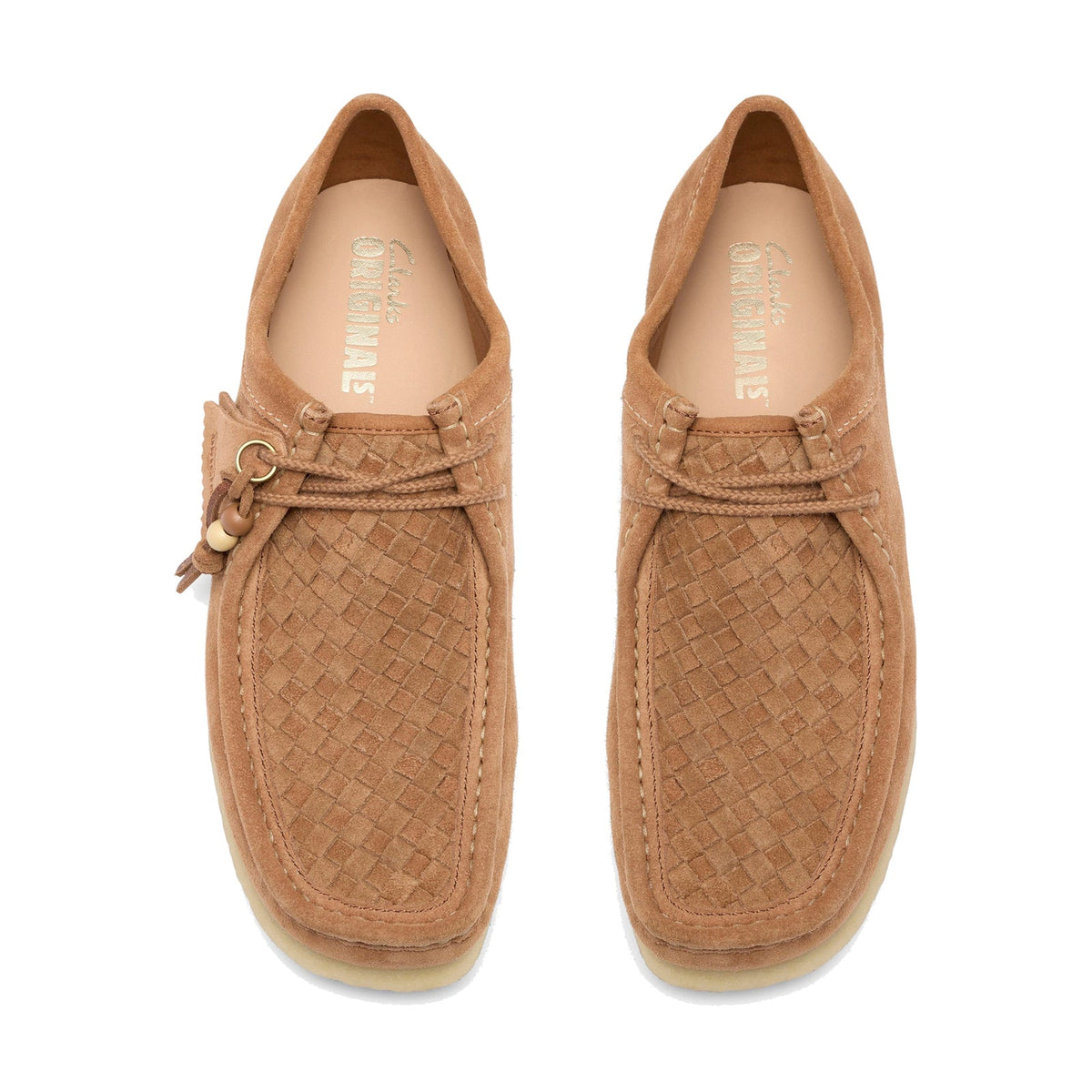 Clarks Wallabee Tan Weave – Draufsicht
