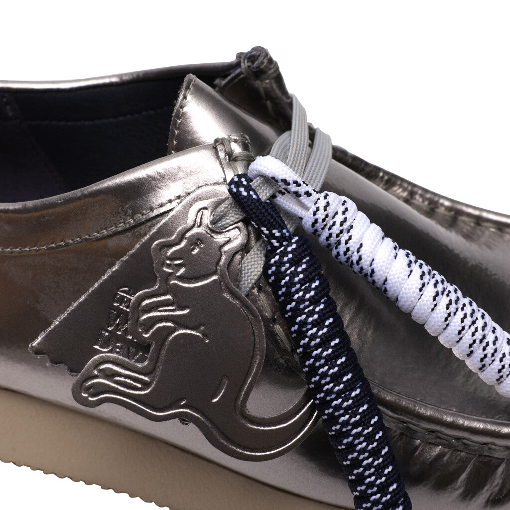 Clarks M Wallabee 2604 silver patent