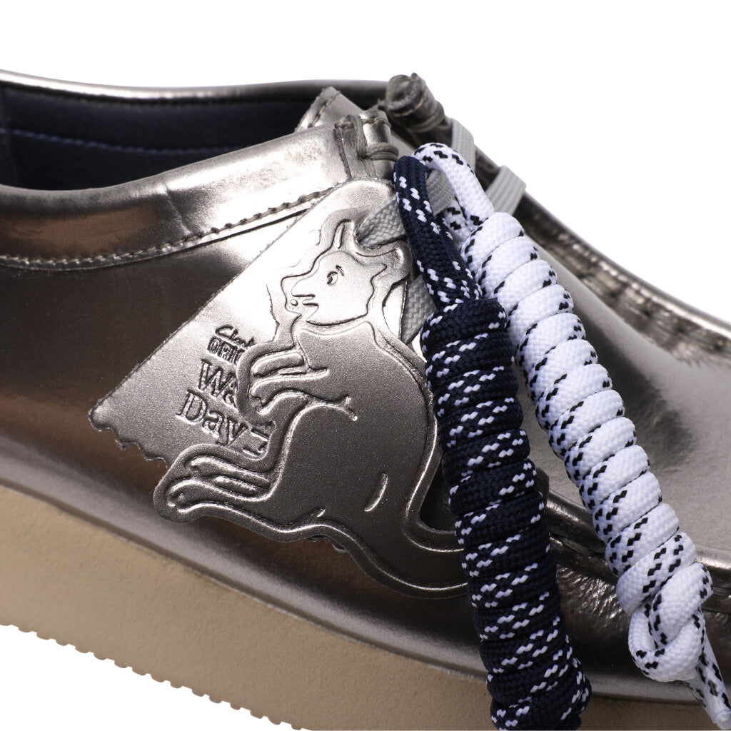 Clarks W Wallabee 2604 silver patent