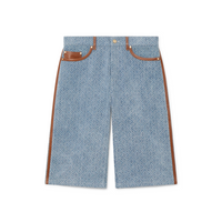 Diamond Monogram Denim Leather Trim Shorts - SN Zürich