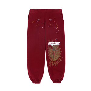 Sp5der Logo Sweatpant - L / Burgundy Rot