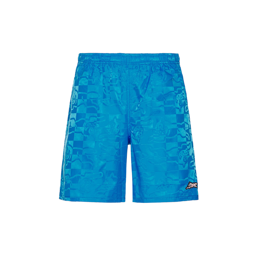 Running Check Shorts - French Blue