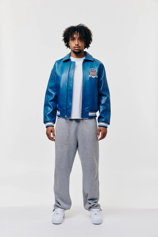 AVIREX Icon Lederjacke - Blaugrün