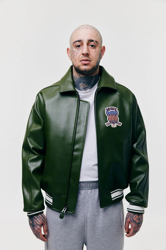 AVIREX Icon Lederjacke - Olive