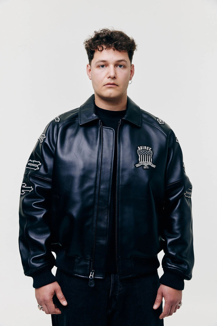 AVIREX x TRAPSTAR Lederjacke - Black