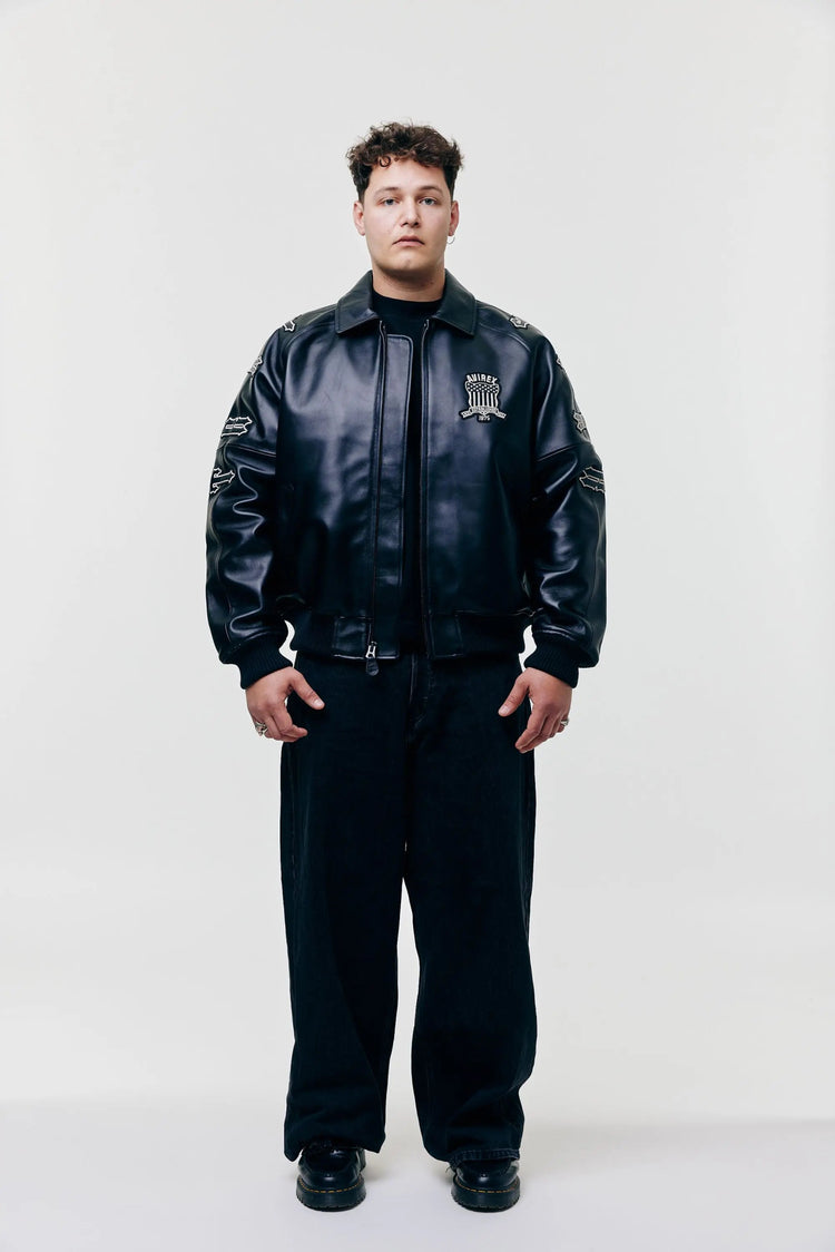 AVIREX x TRAPSTAR Lederjacke - Black