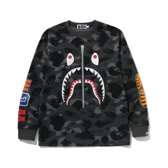 BAPE Color Camo Shark Longsleeve Tee – Black