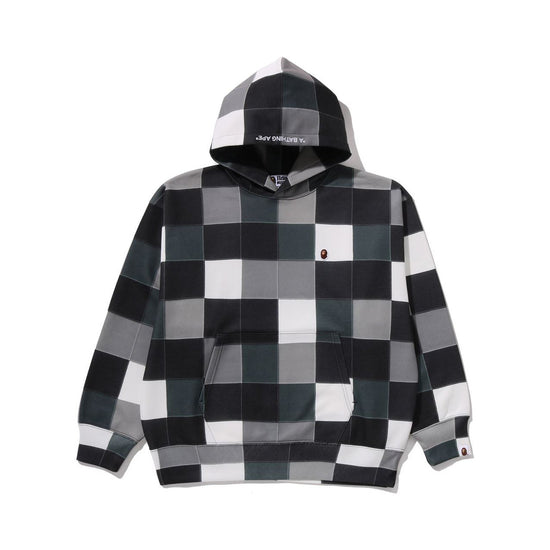 BAPE Multi Color Patchwork Pullover Hoodie – Black