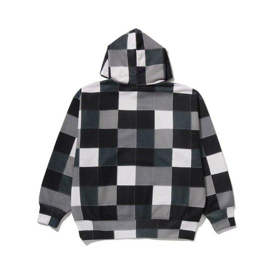BAPE Multi Color Patchwork Pullover Hoodie – Black