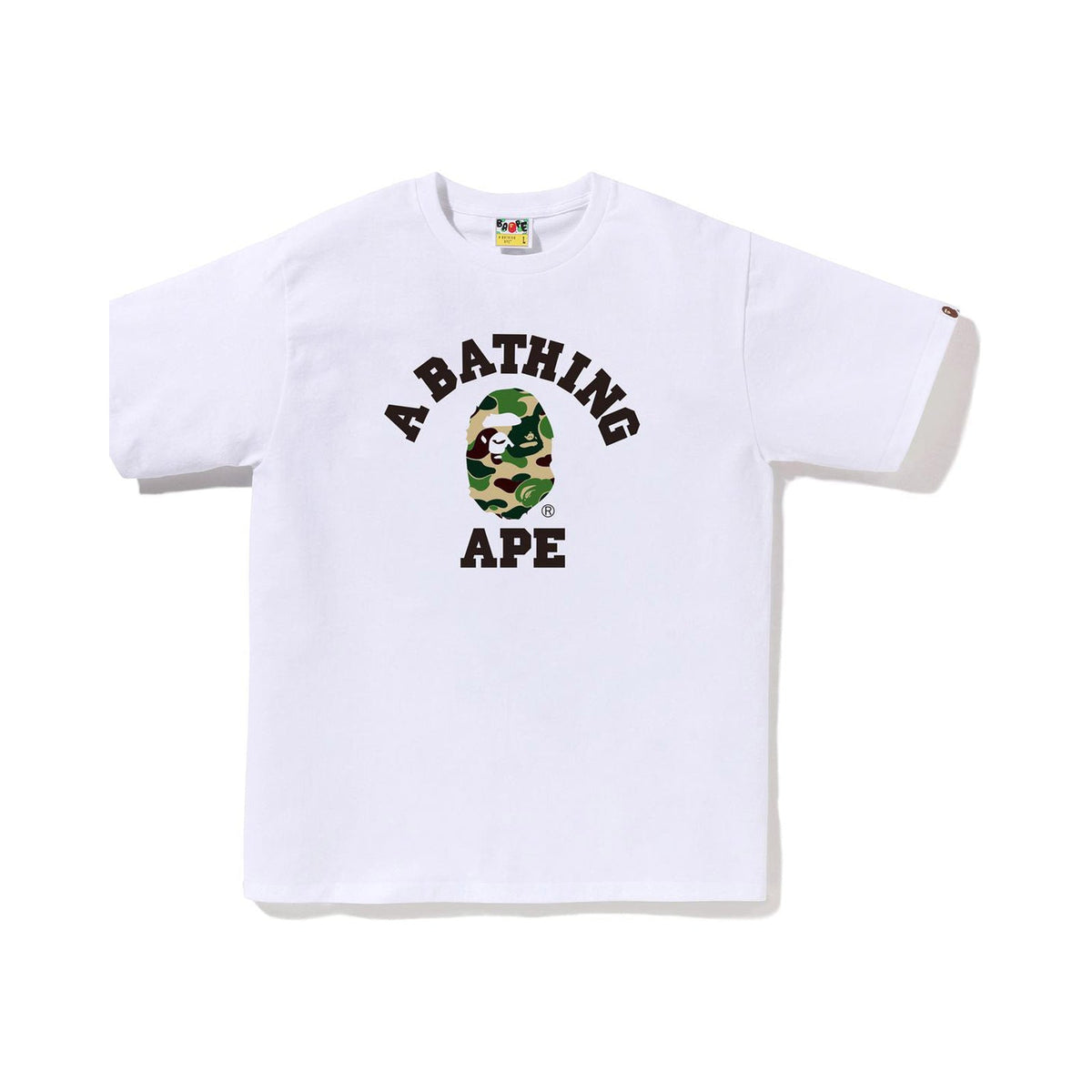 BAPE ABC CAMO COLLEGE TEE – WHITE X GREEN, Produktansicht 1
