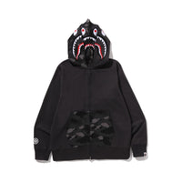 BAPE COLOR CAMO SHARK FULL ZIP DOUBLE HOODIE – BLACK, Produktansicht 2