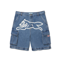 2WAY WASHED DENIM CARGO PANTS - BLUE