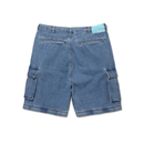 2WAY WASHED DENIM CARGO PANTS - BLUE